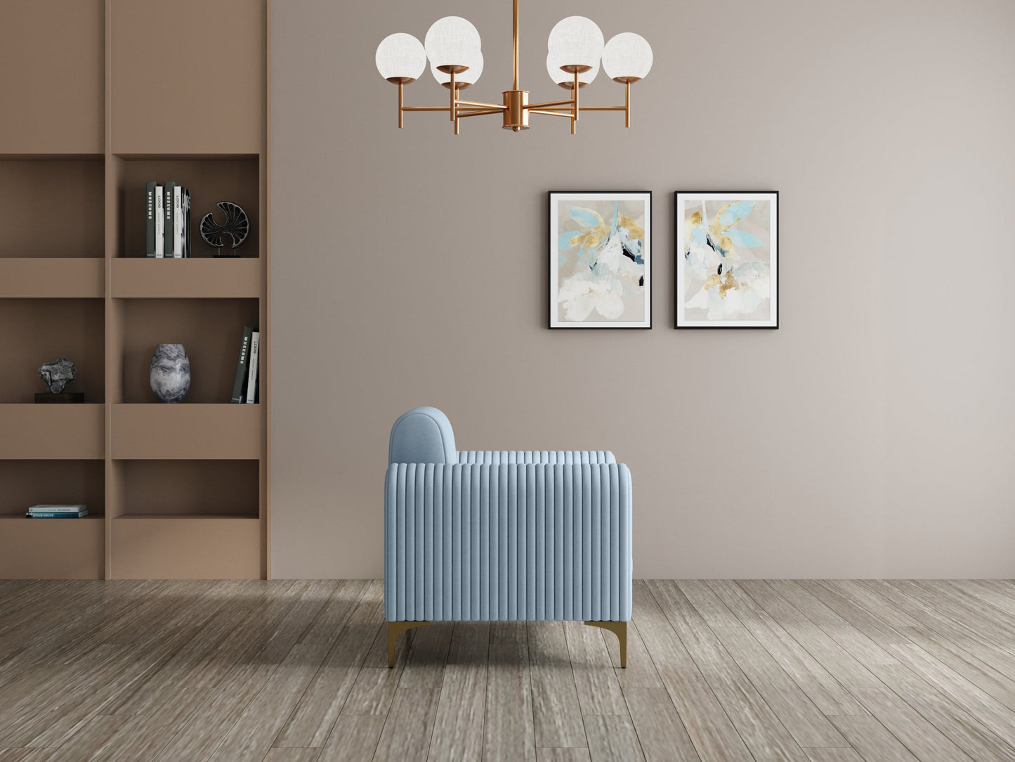Modern 3-Seater Sofa With Metal Legs