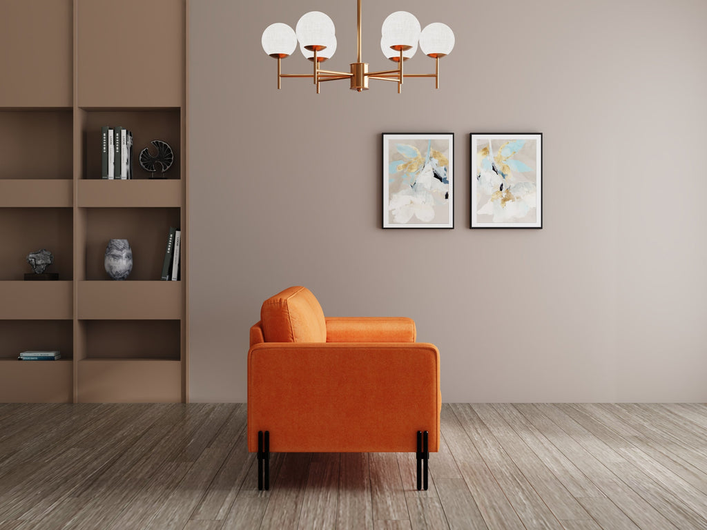 Modern 3 Seater Sofa With Sleek Metal Legs