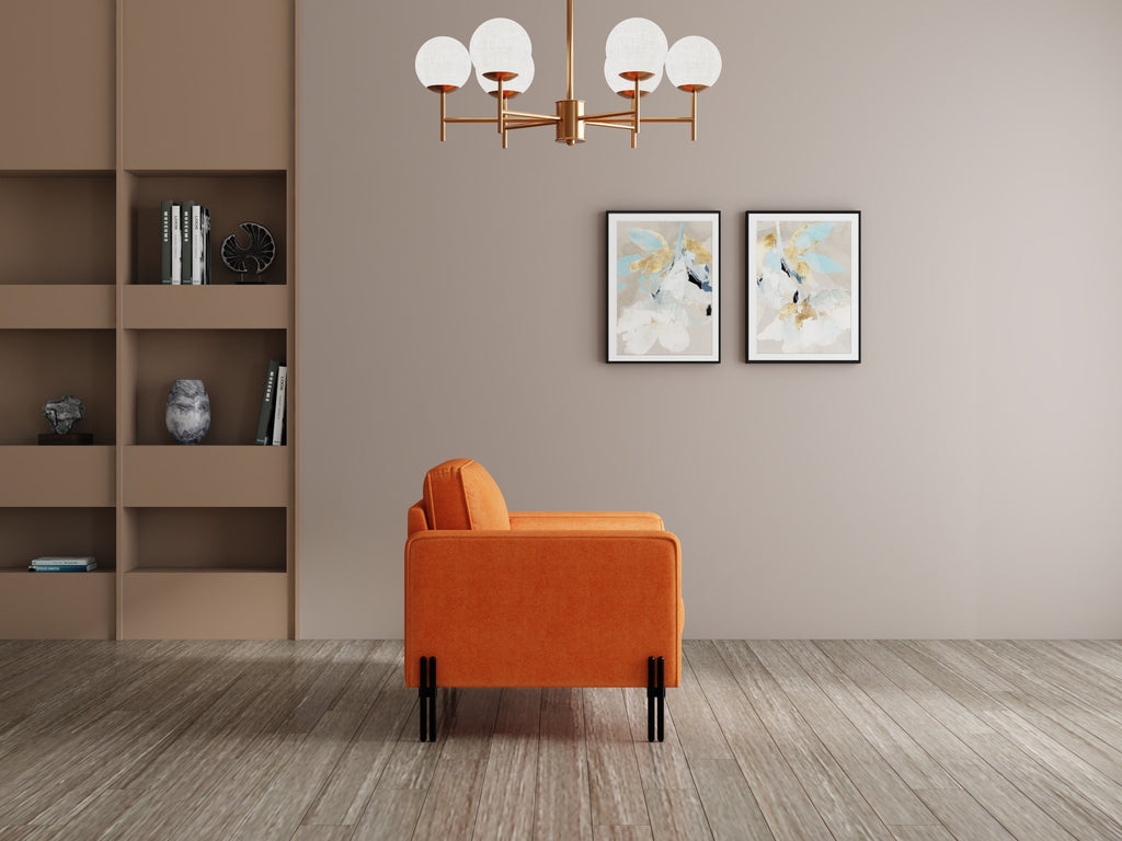 Modern 3 Seater Sofa With Sleek Metal Legs