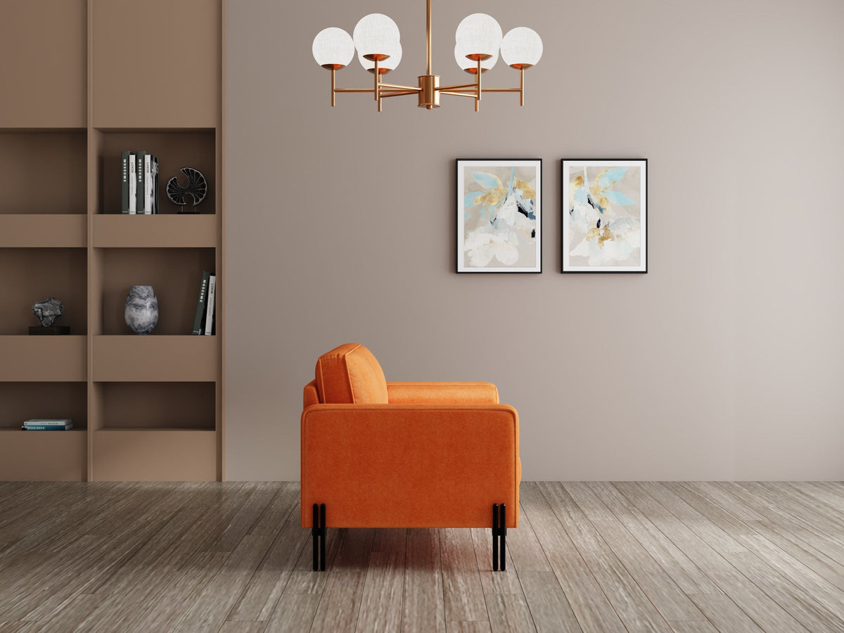 Modern 3 Seater Sofa With Sleek Metal Legs