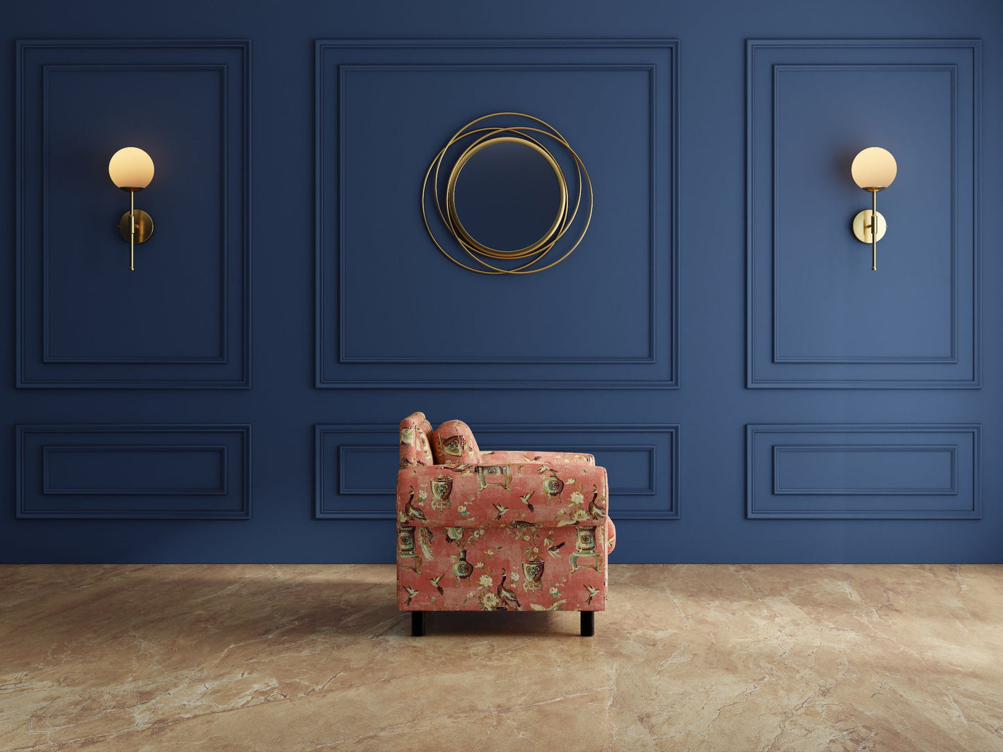 Modern 3-Seater Sofa With Sleek Metal Legs