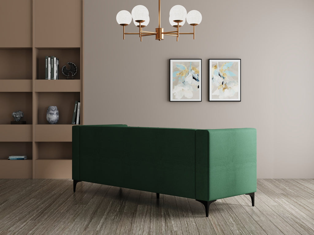 Modern 3 Seater Oslo Sofa With Black Metal Legs