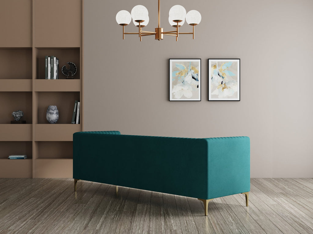 Modern 3-Seater Sofa With Sleek Black Metal Legs