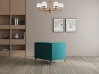 Modern 3-Seater Sofa With Sleek Black Metal Legs