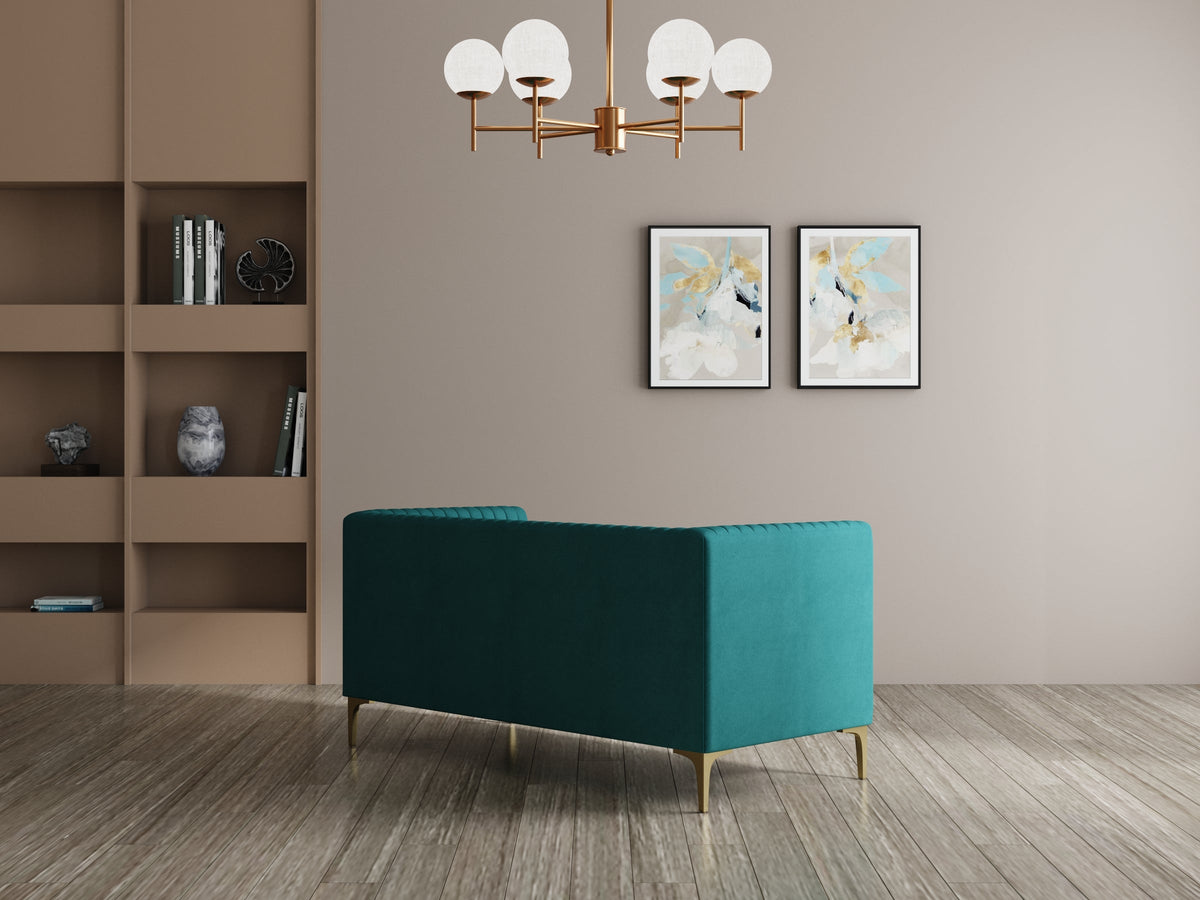 Modern 3-Seater Sofa With Sleek Black Metal Legs