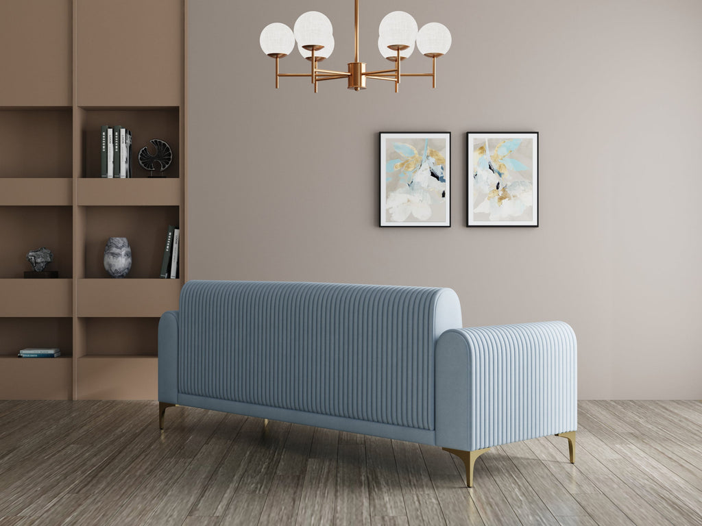 Modern 3-Seater Sofa With Metal Legs