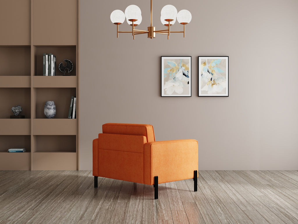 Modern 3 Seater Sofa With Sleek Metal Legs