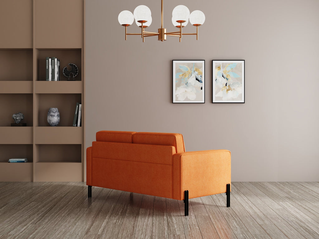 Modern 3 Seater Sofa With Sleek Metal Legs
