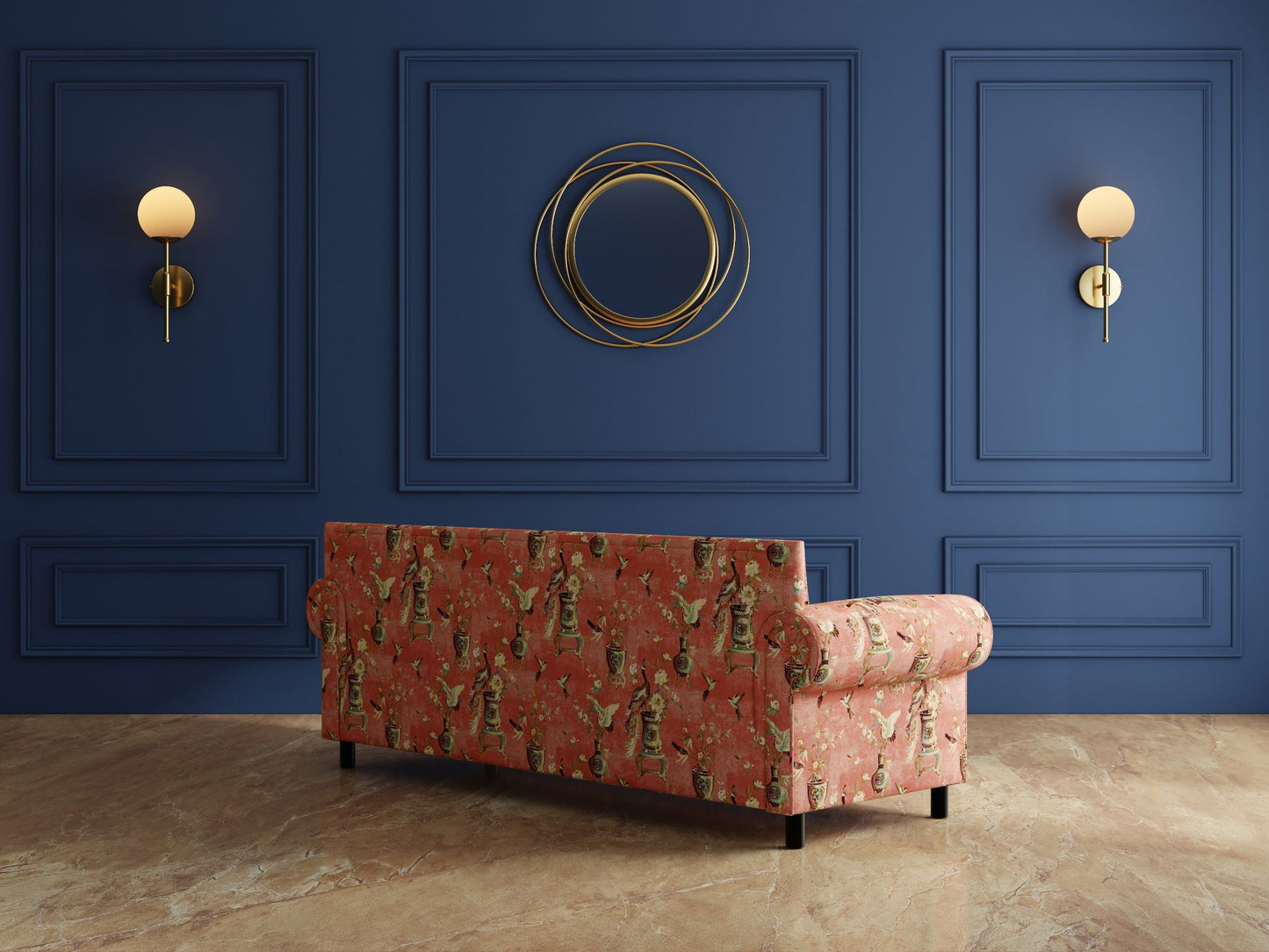 Modern 3-Seater Sofa With Sleek Metal Legs