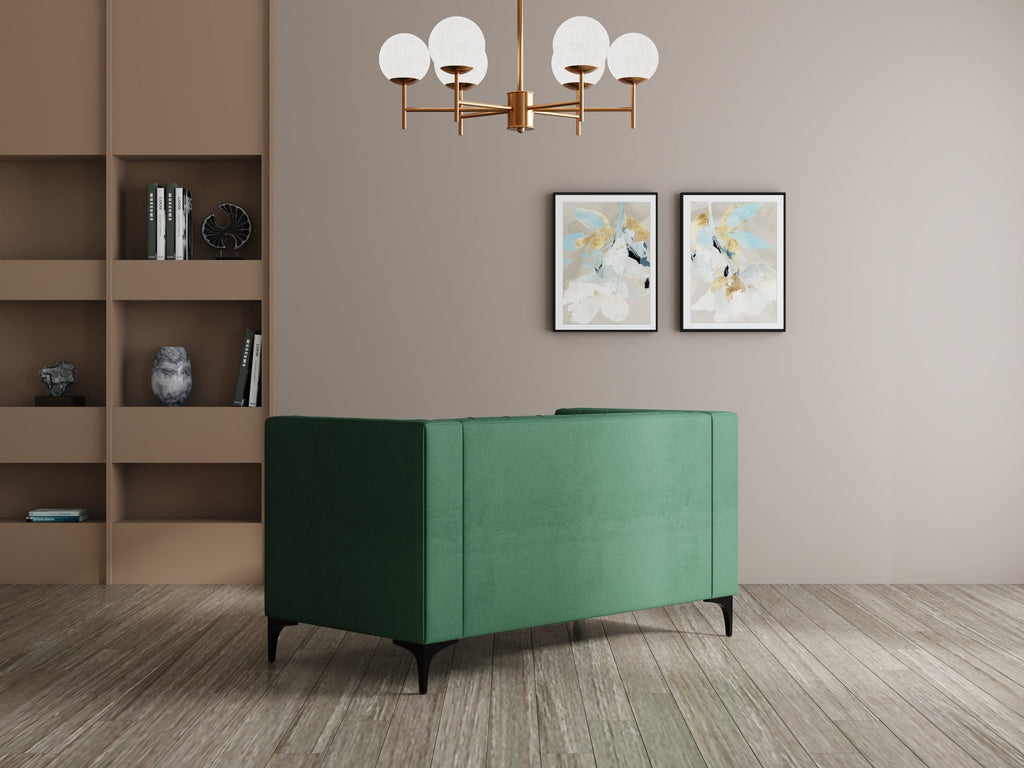 Modern 3 Seater Oslo Sofa With Black Metal Legs