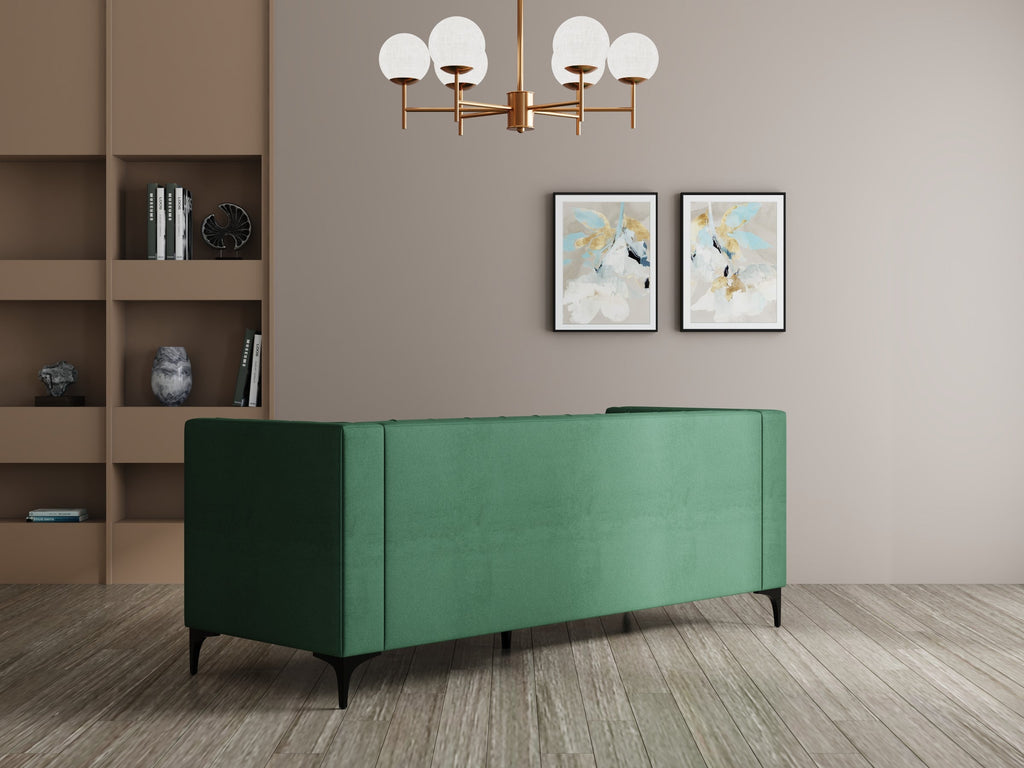 Modern 3 Seater Oslo Sofa With Black Metal Legs