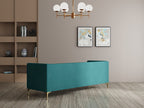 Modern 3-Seater Sofa With Sleek Black Metal Legs