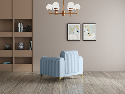 Modern 3-Seater Sofa With Metal Legs
