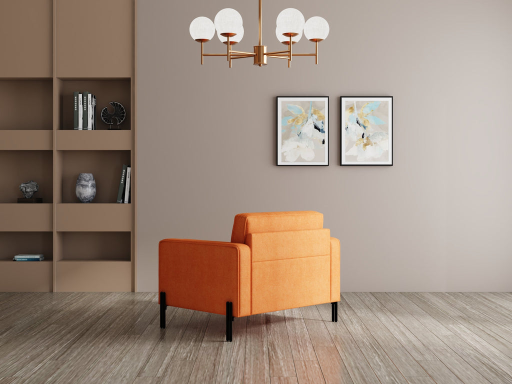 Modern 3 Seater Sofa With Sleek Metal Legs