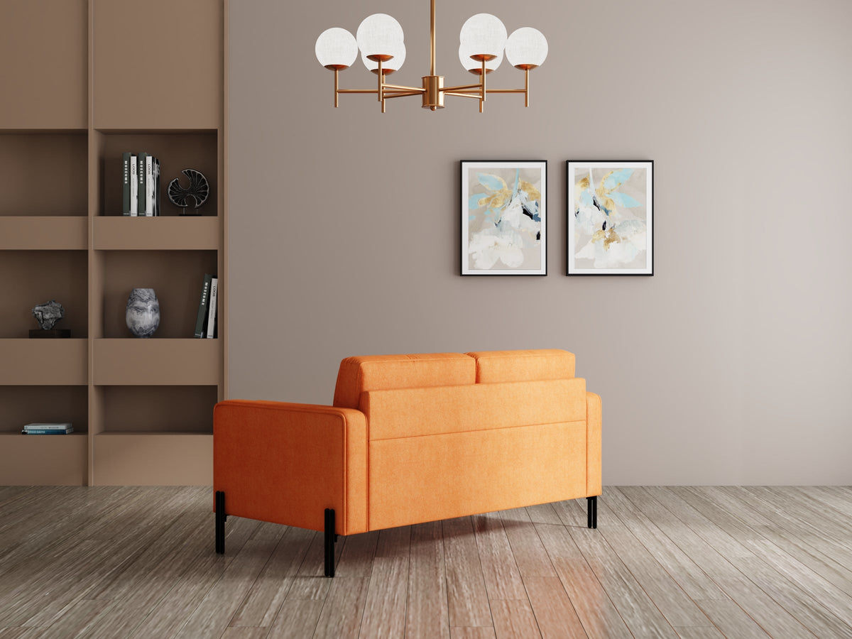 Modern 3 Seater Sofa With Sleek Metal Legs