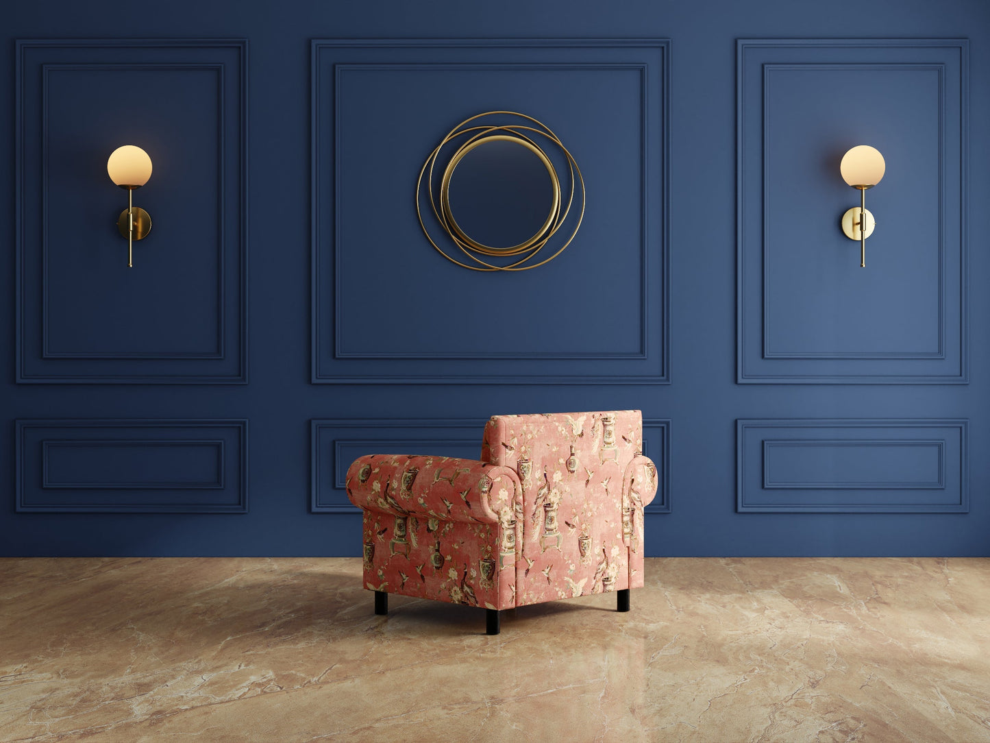 Modern 3-Seater Sofa With Sleek Metal Legs