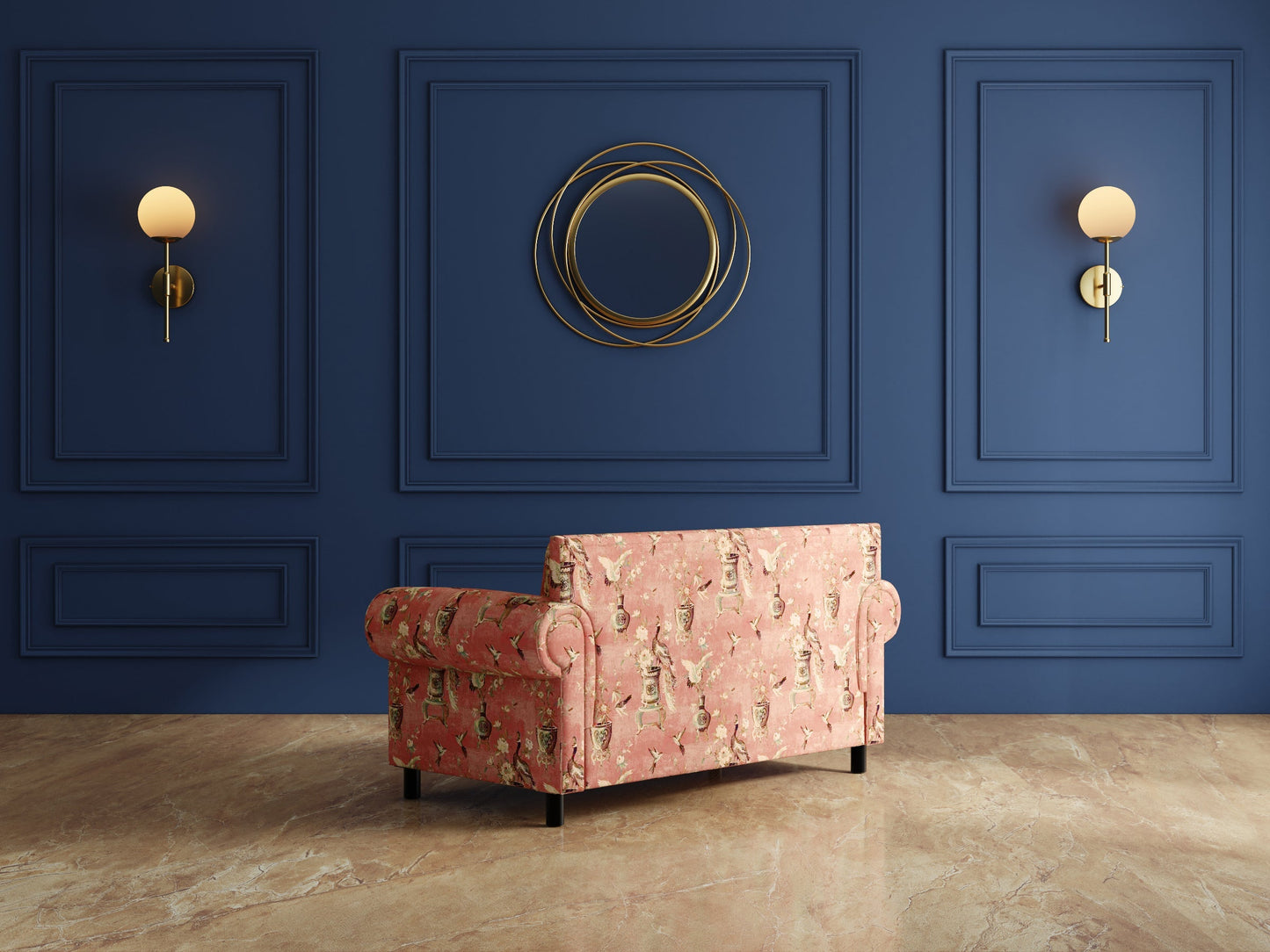 Modern 3-Seater Sofa With Sleek Metal Legs