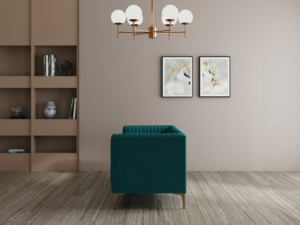 Modern 3-Seater Sofa With Sleek Black Metal Legs