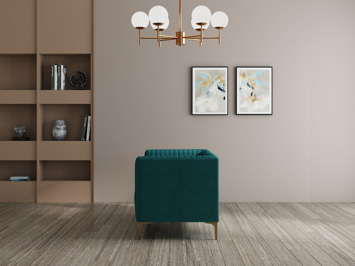 Modern 3-Seater Sofa With Sleek Black Metal Legs