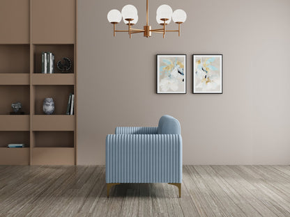 Modern 3-Seater Sofa With Metal Legs