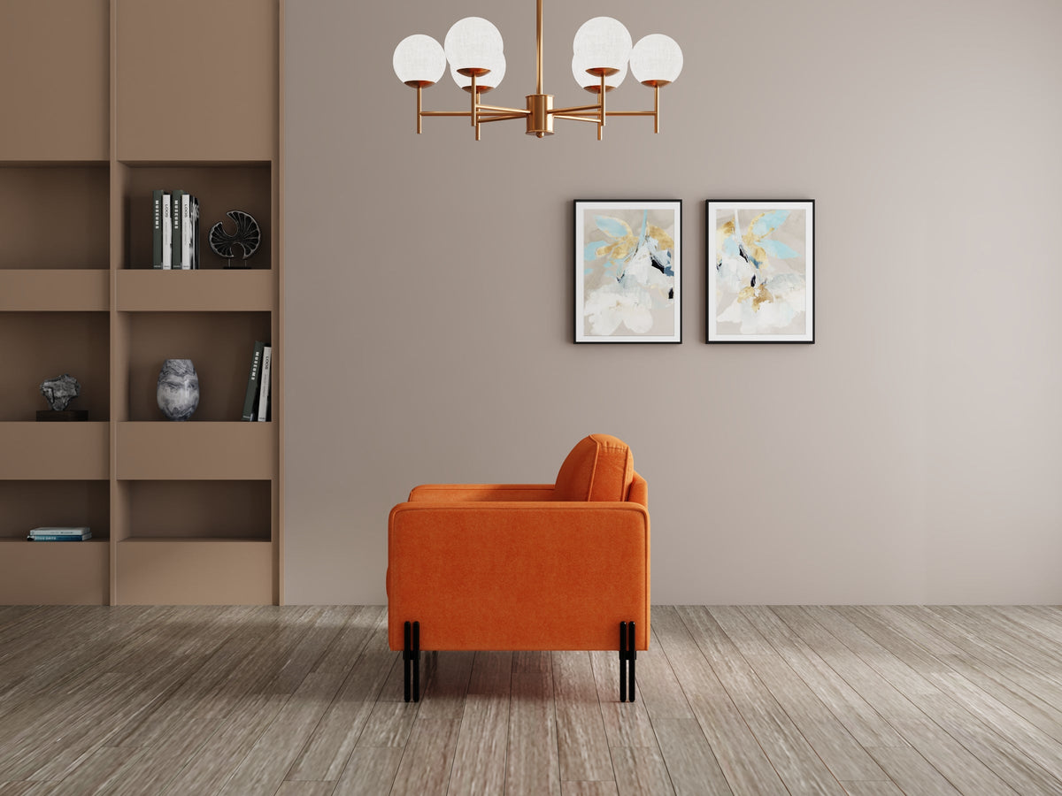 Modern 3 Seater Sofa With Sleek Metal Legs