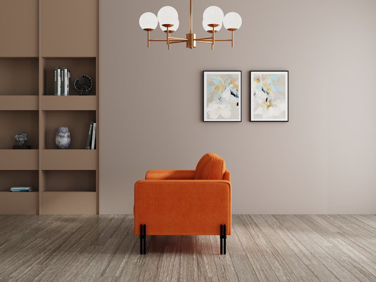 Modern 3 Seater Sofa With Sleek Metal Legs