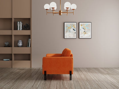 Modern 3 Seater Sofa With Sleek Metal Legs