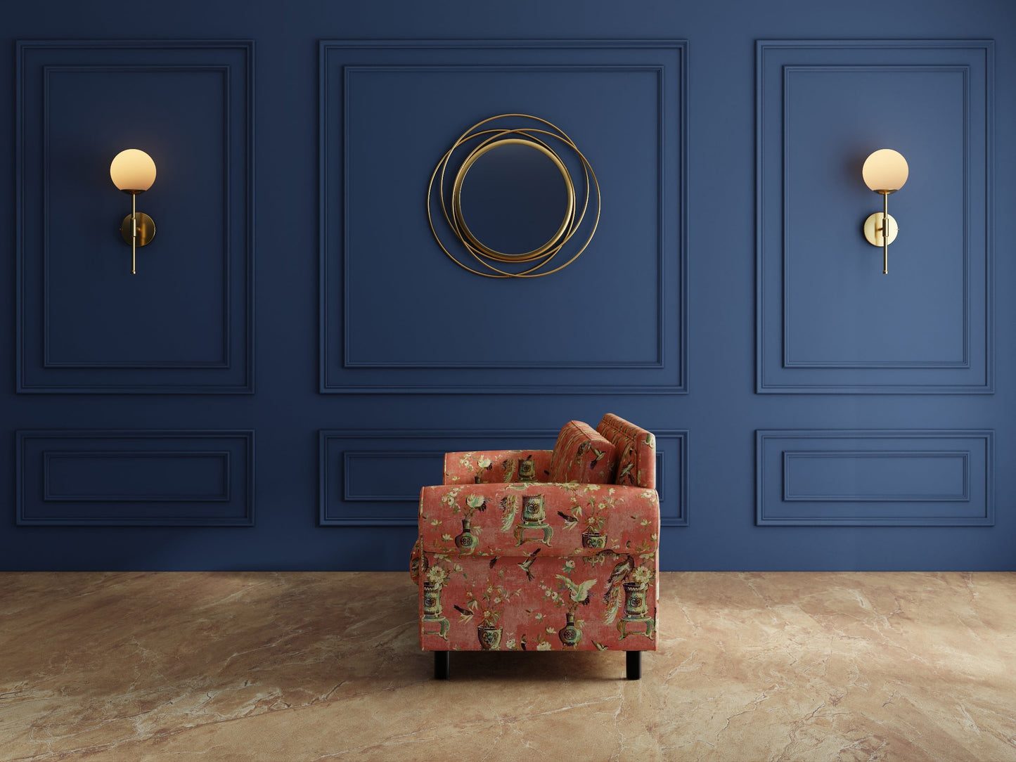 Modern 3-Seater Sofa With Sleek Metal Legs