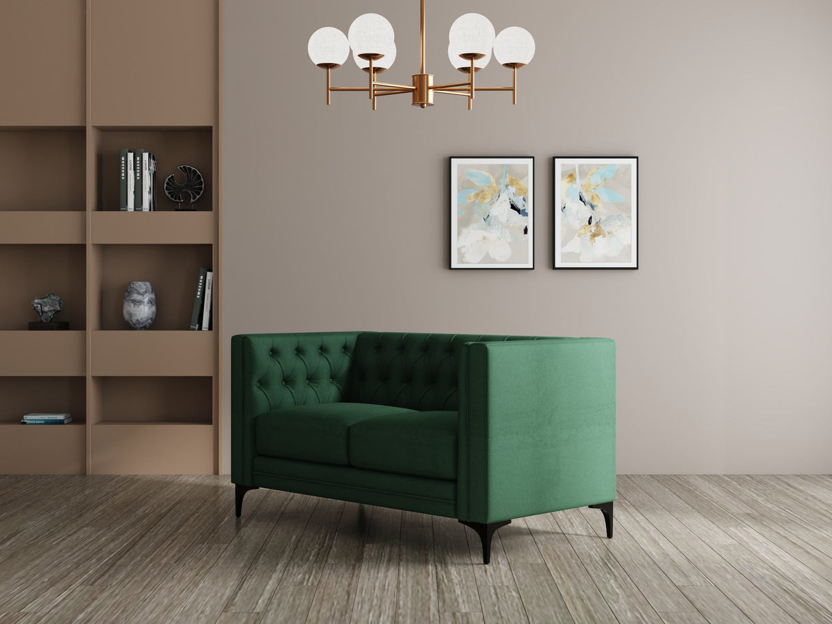 Modern 3 Seater Oslo Sofa With Black Metal Legs
