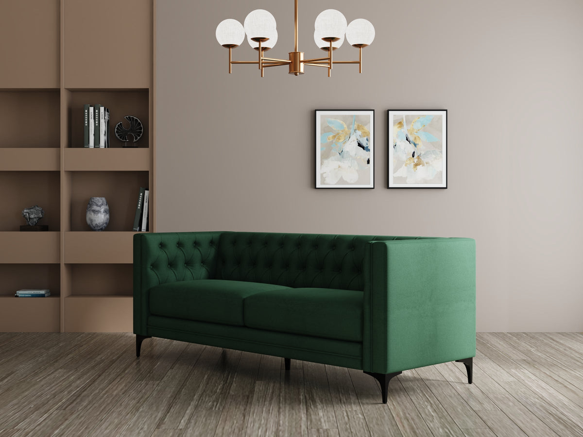 Modern 3 Seater Oslo Sofa With Black Metal Legs