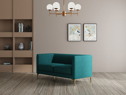 Modern 3-Seater Sofa With Sleek Black Metal Legs