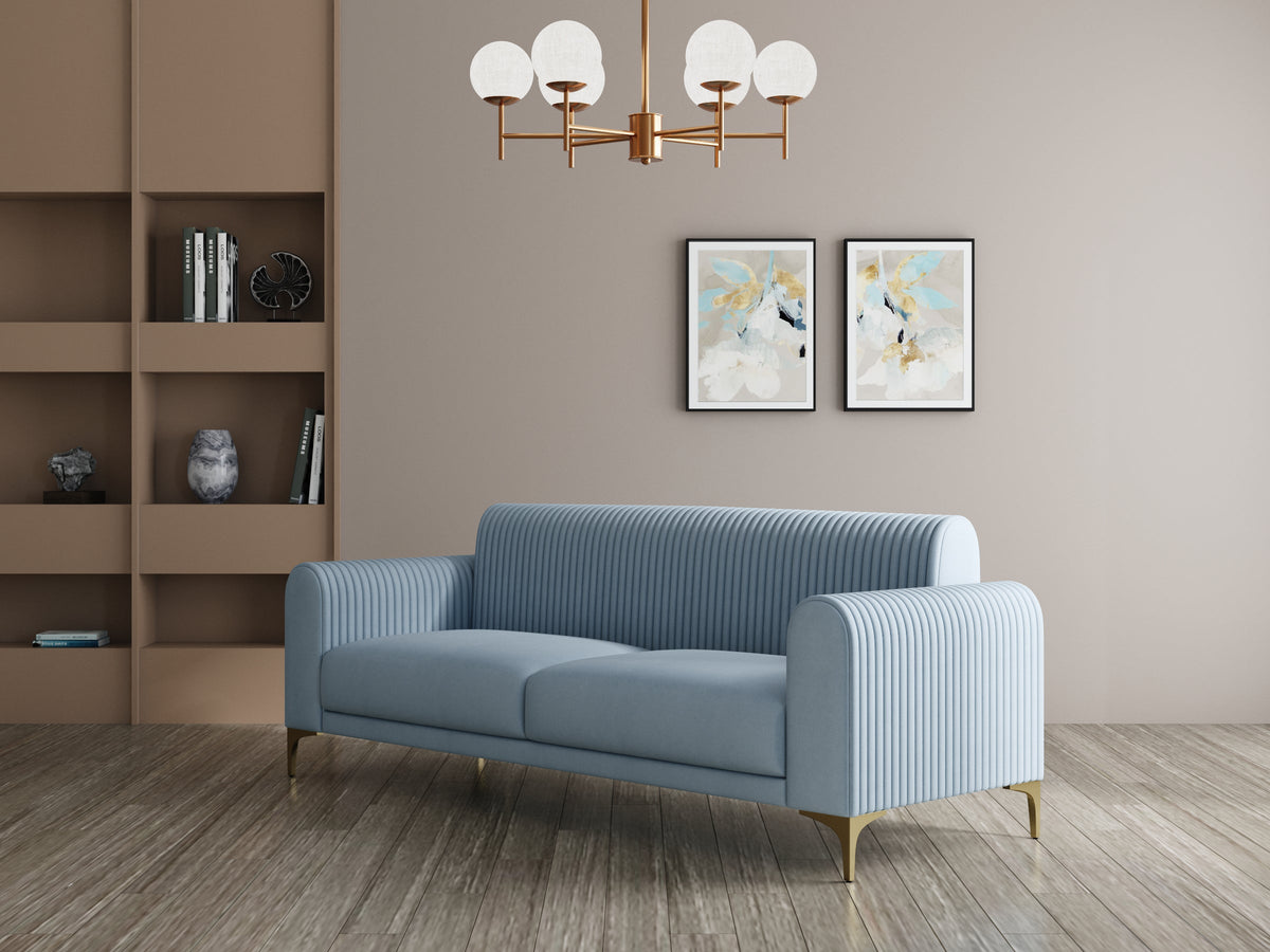 Modern 3-Seater Sofa With Metal Legs