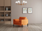 Modern 3 Seater Sofa With Sleek Metal Legs