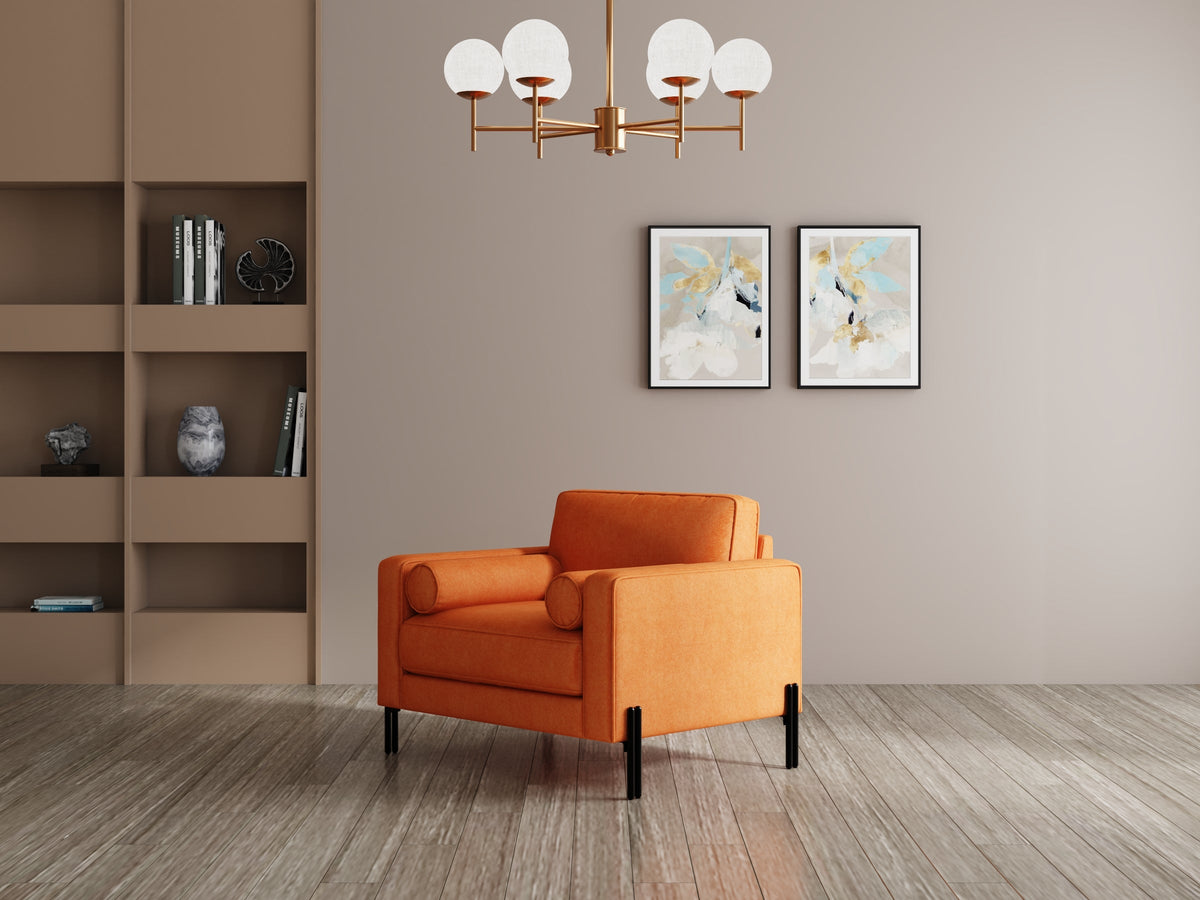 Modern 3 Seater Sofa With Sleek Metal Legs