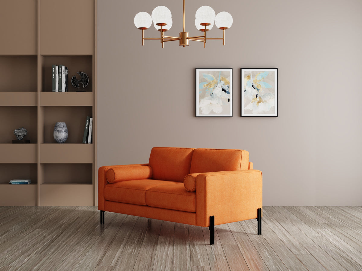 Modern 3 Seater Sofa With Sleek Metal Legs