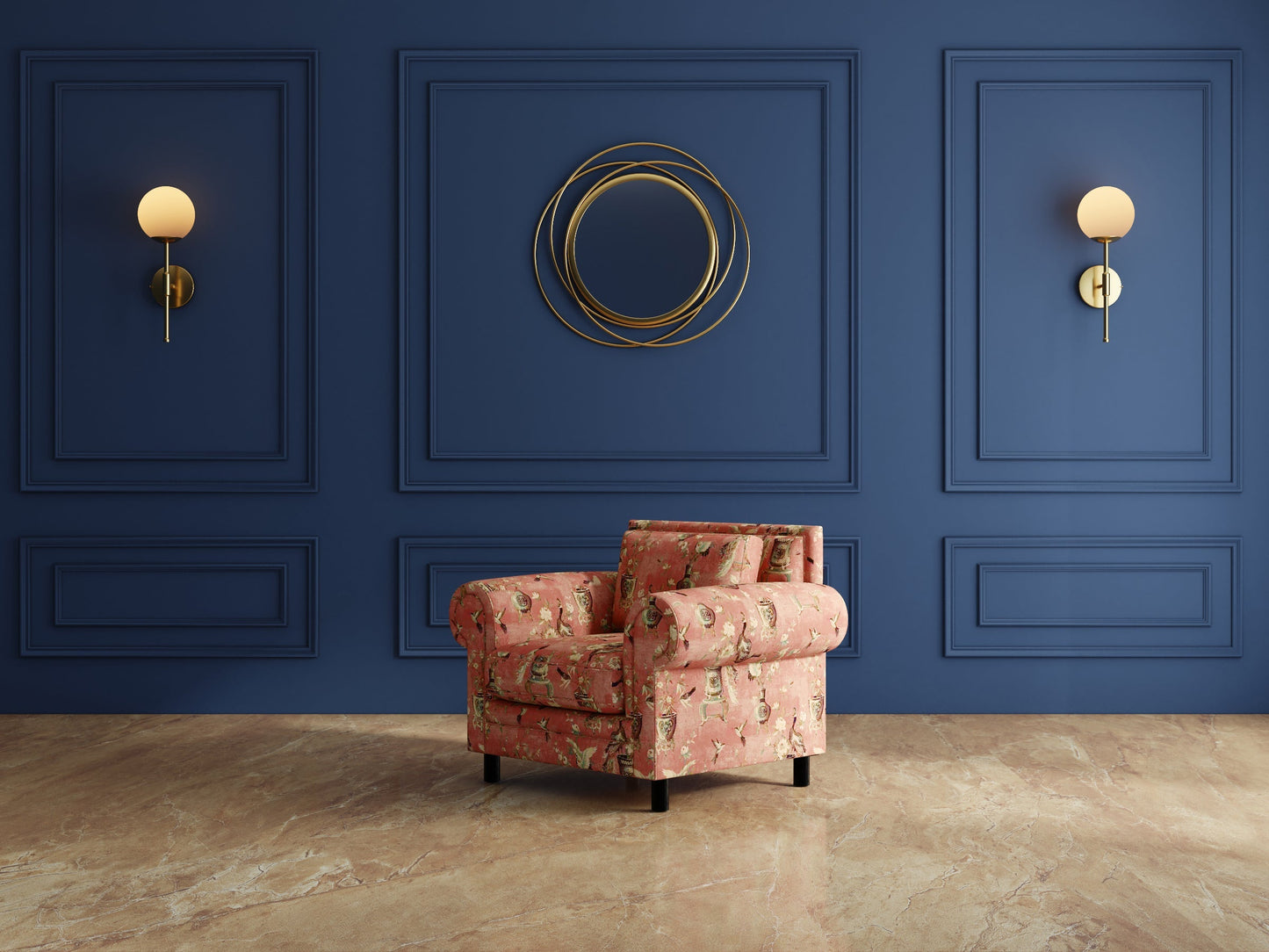 Modern 3-Seater Sofa With Sleek Metal Legs