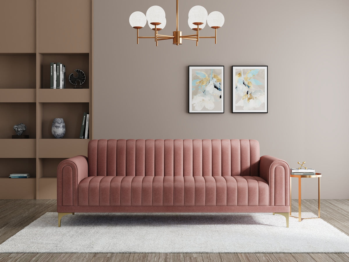 Modern 3-Seater Sofa with Matt Black Legs