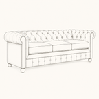 Technical line drawing of the Allington three-seater sofa
