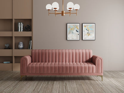 Modern 3-Seater Sofa with Matt Black Legs