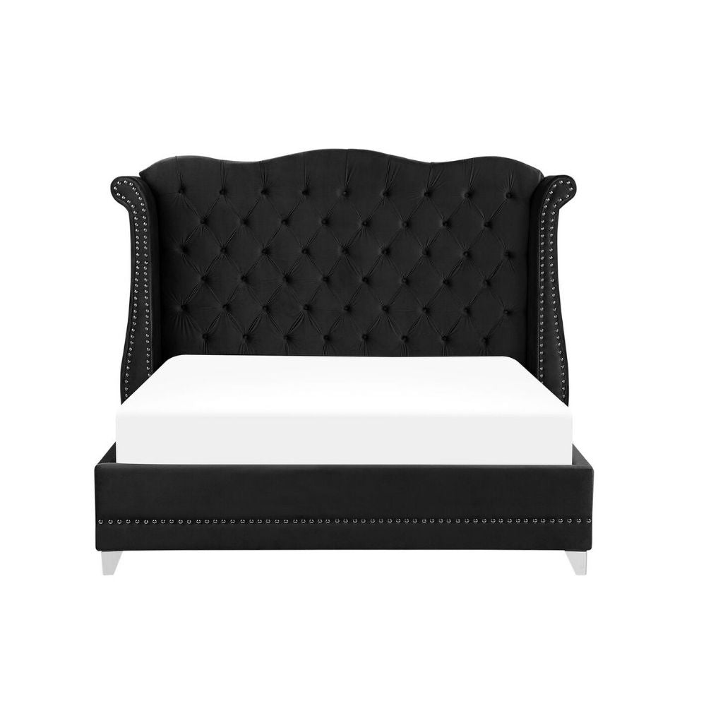 Raven Upholstered Bed Without Storage In Suede