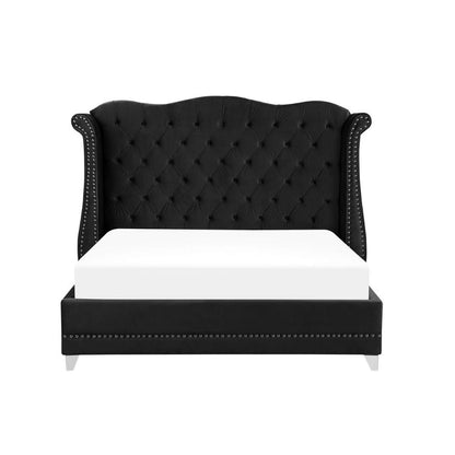 Raven Upholstered Bed Without Storage In Suede