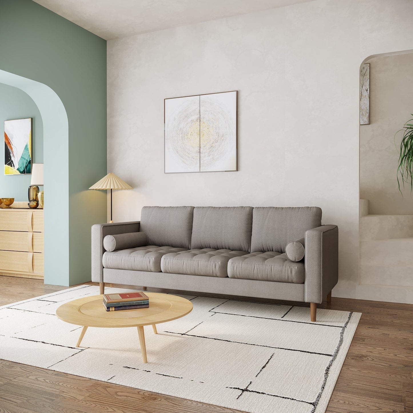 Palo Sofa T (Split Seats) | 3+ Seater (7 feet) | Tufted