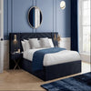 Baxton Comfy Upholstered Bed With Manual Storage and Side Tables In Suede (With Out Light)