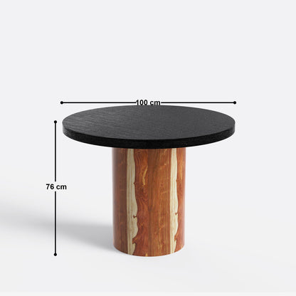 Luis-Polly Textured Black Dining Table Set -  2, 4 & 6 Seater/ All sizes