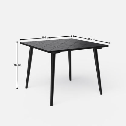 Helena-Pierre Black Dining Table Set -  4, 6 Seater - All Sizes