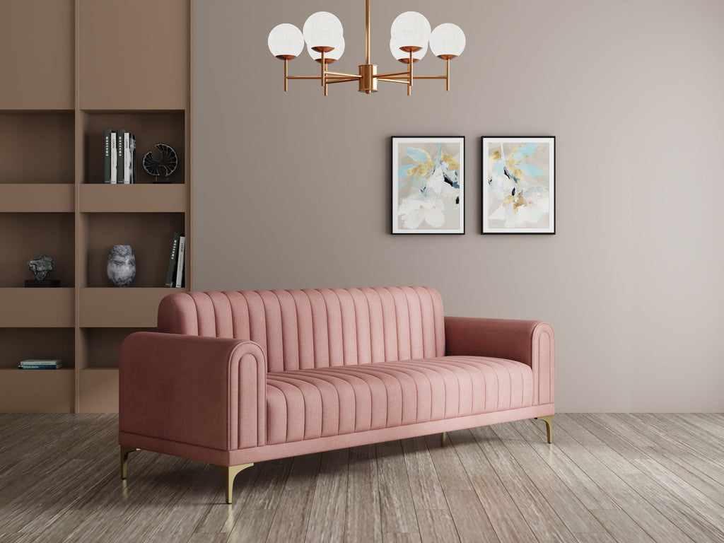 Modern 3-Seater Sofa with Matt Black Legs