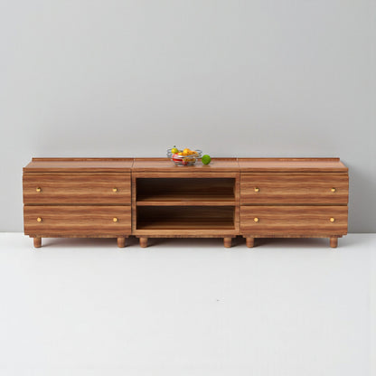 Stava Modular Credenza System | Solid Walnut/Teak/Oak Wood (2x3) | 8 Feet Length