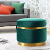 Petal Round Ottoman In Velvet Fabric