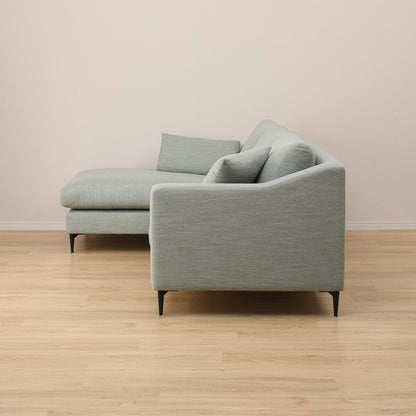 French Velvet Vista L-Shaped Sofa