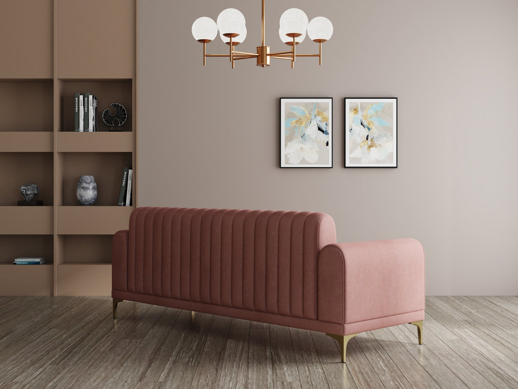 Modern 3-Seater Sofa with Matt Black Legs